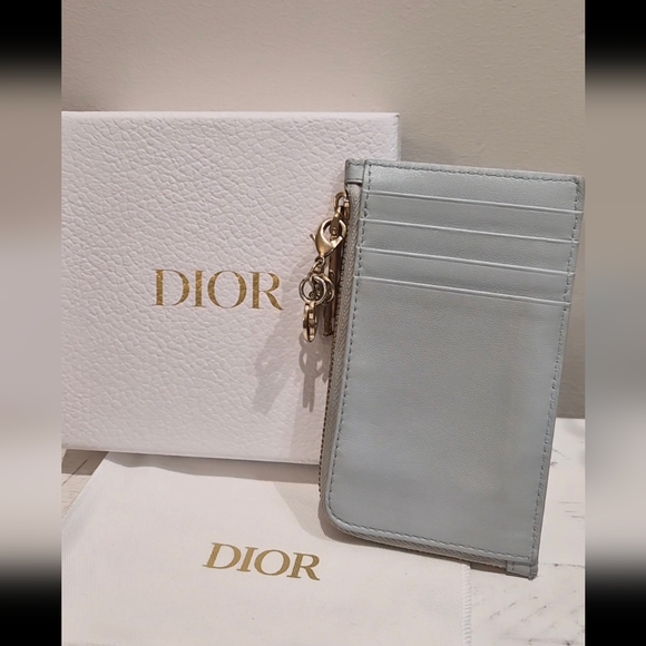 Dior Cannage Quilted Leather Card Holder Grey Wallet – Great Condition Auth - Picture 3 of 5